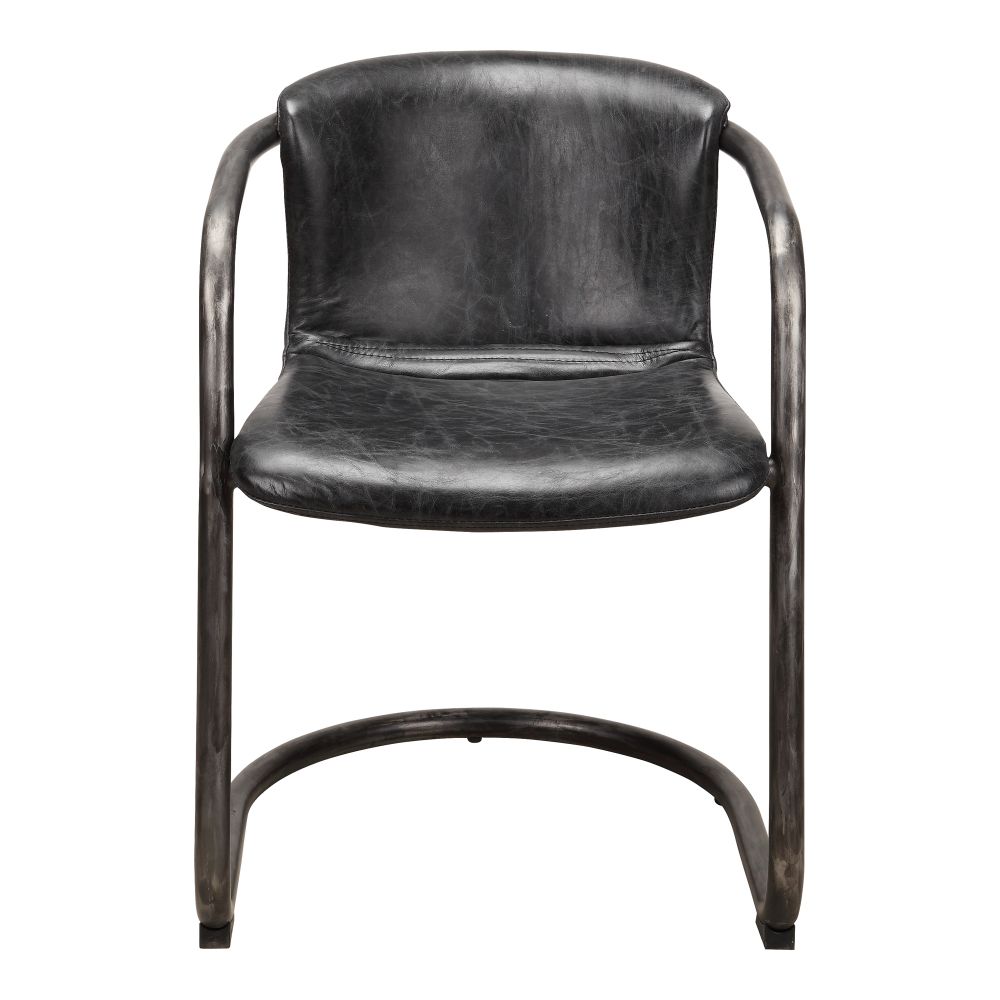 Moes Home Collection PK-1059-02 Freeman Onyx Leather Dining Chair in Black