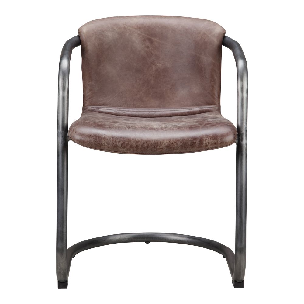 Moes Home Collection PK-1059-03 Freeman Grazed Leather Dining Chair in Brown
