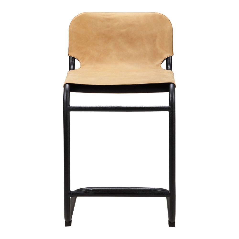 Moes Home Collection PK-1072-40 Baker Sunbaked Leather Counter Stool in Brown