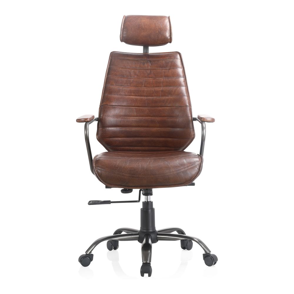 Moes Home Collection PK-1081-20 Executive Cappuccino Leather Office Chair in Brown