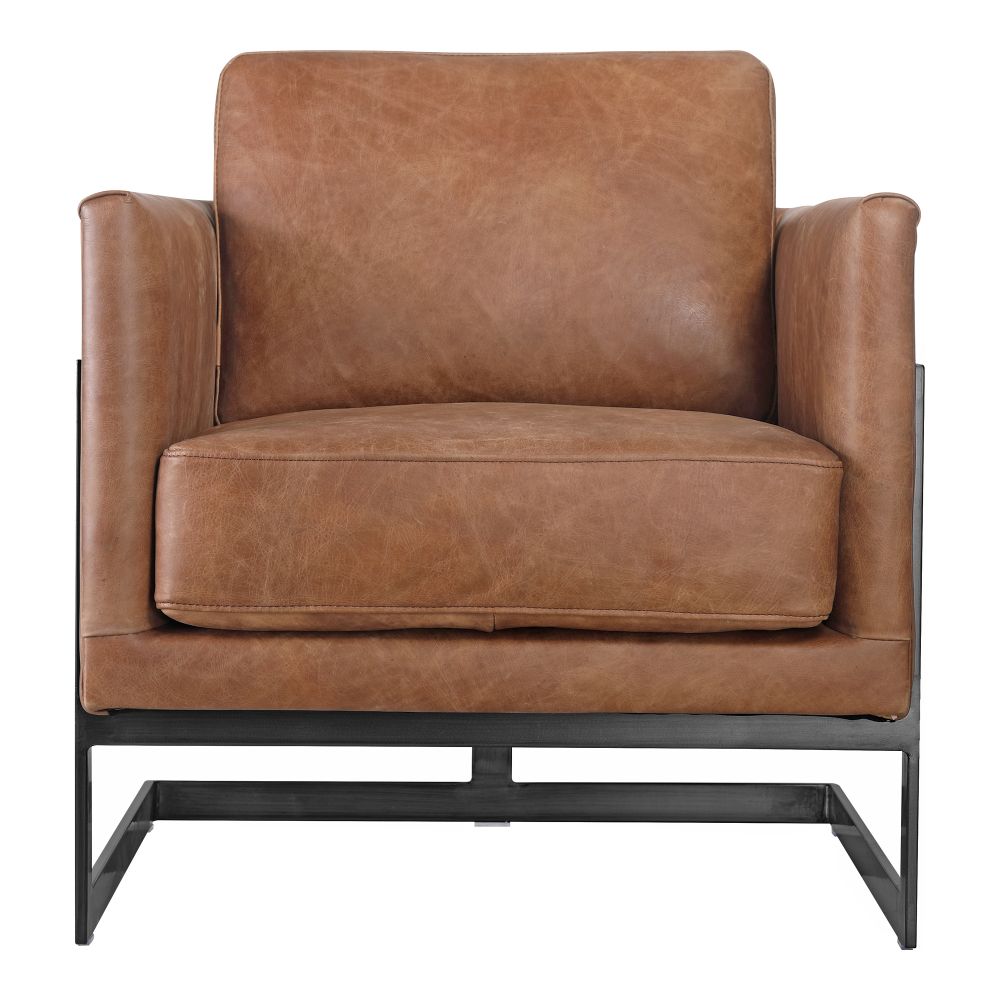 Moes Home Collection PK-1082-14 Luxley Open Road Leather Club Chair in Brown