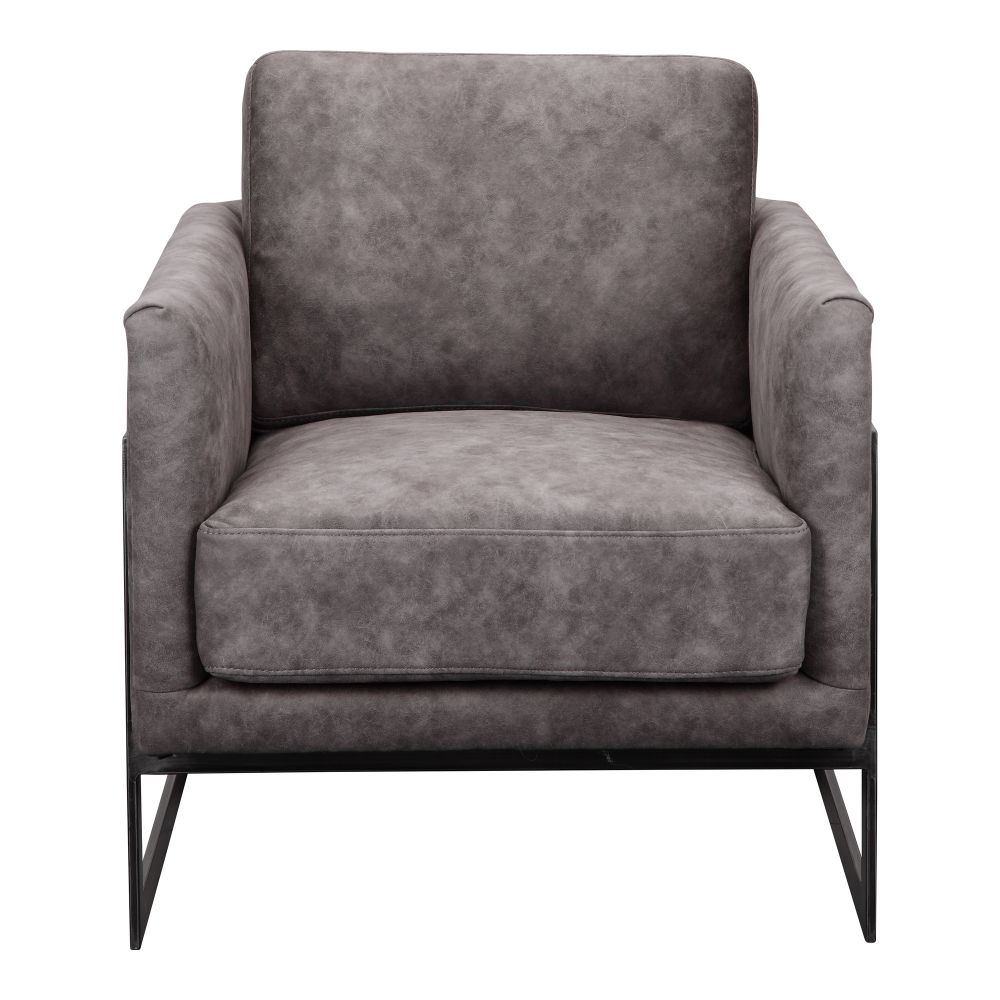 Moes Home Collection PK-1082-15 Luxley Rolling Velvet Club Chair in Grey