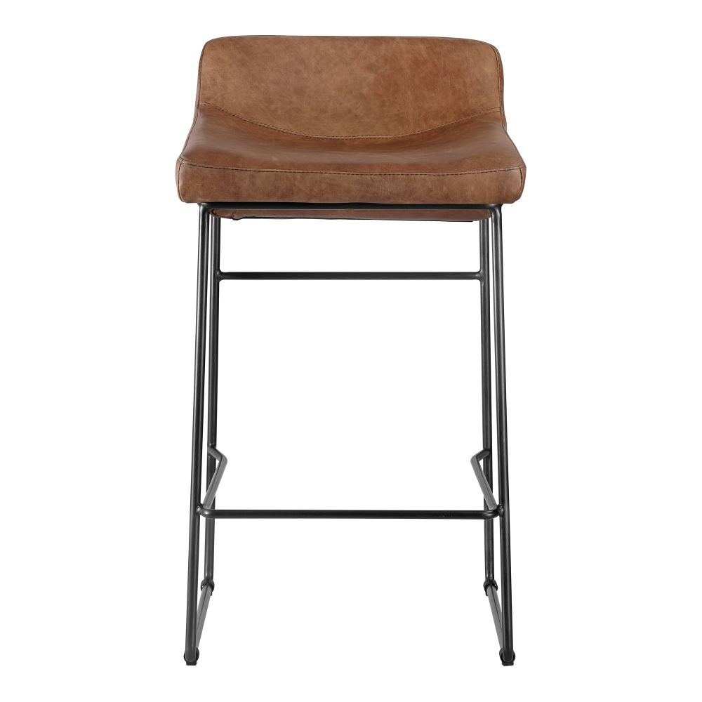Moes Home Collection PK-1106-14 Starlet Open Road Leather Counter Stool in Brown