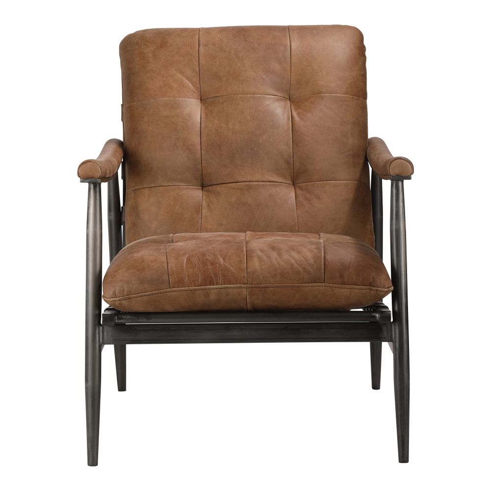 Moes Home Collection PK-1108-14 Shubert Open Road Leather Accent Chair in Brown