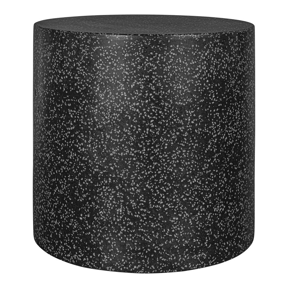 Moes Home Collection PW-1005-48 Omi Outdoor Side Table in Black Terrazzo