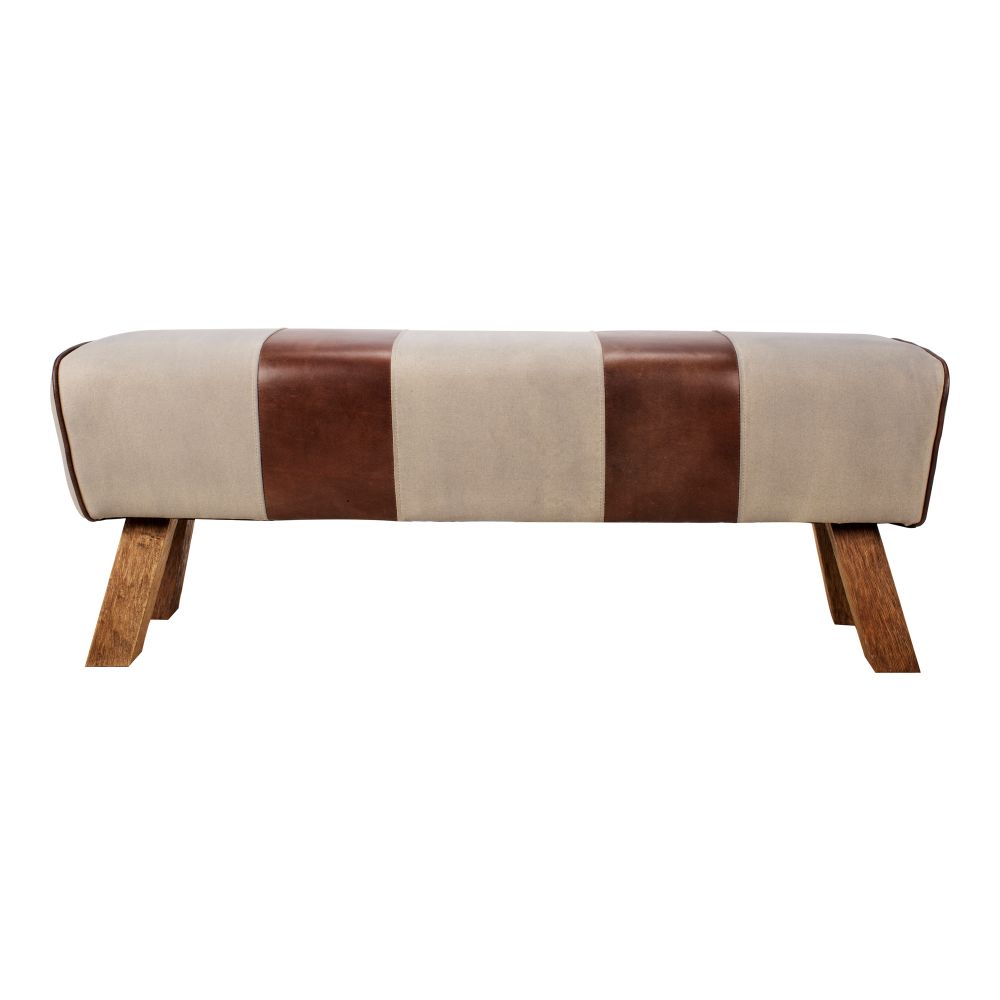 Moes Home Collection QN-1008-03 Pommel Bench in Brown
