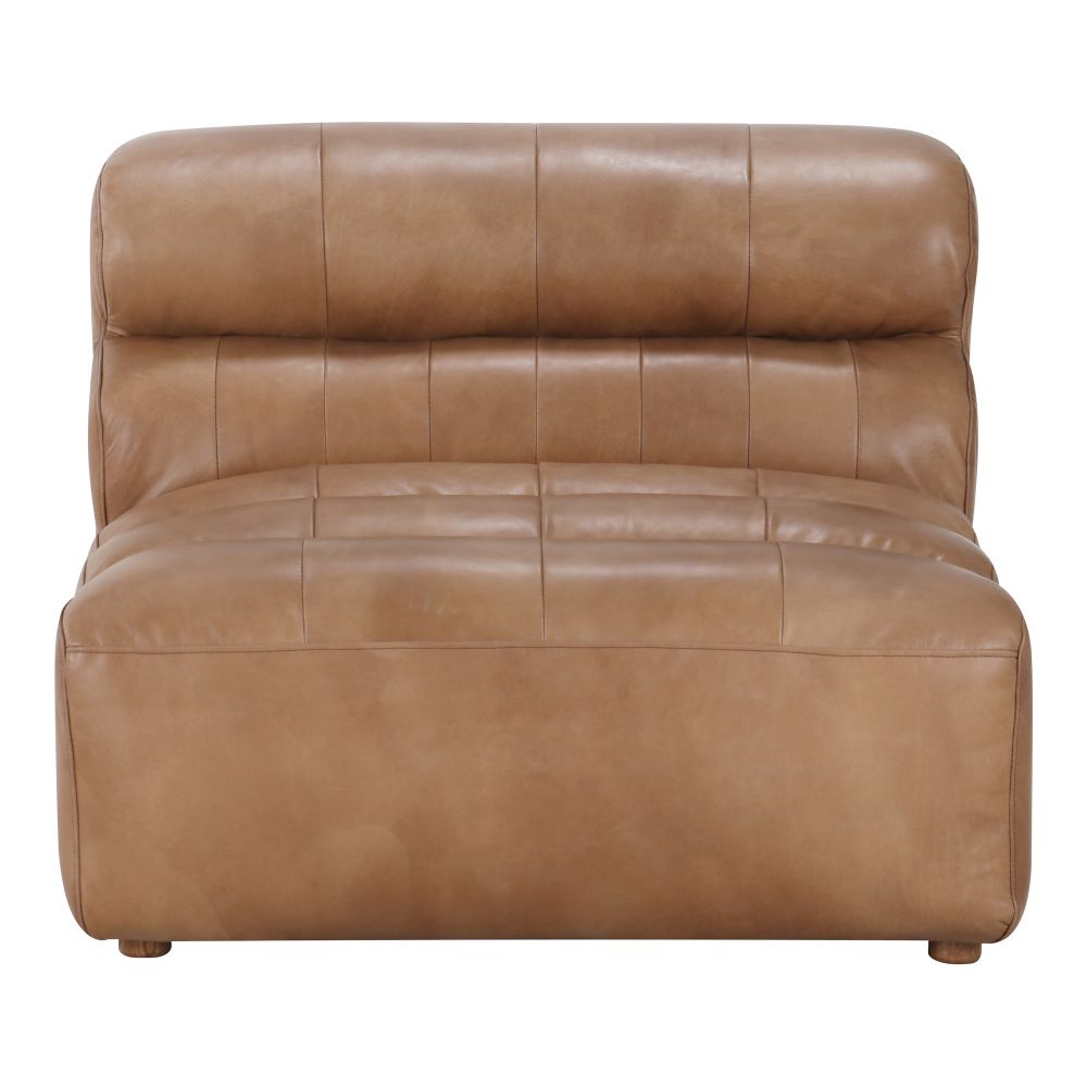 Moes Home Collection QN-1009-40 Ramsay Leather Slipper Chair in Brown