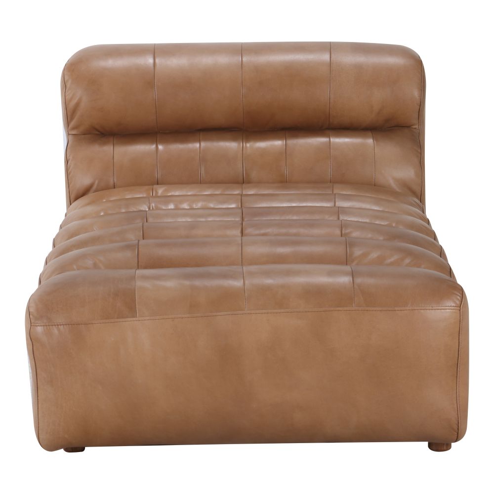 Moes Home Collection QN-1010-40 Ramsay Leather Chaise in Brown