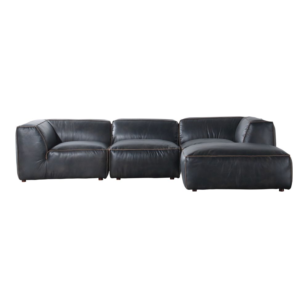 Moes Home Collection QN-1023-01 Luxe Lounge Modular Sectional in Black