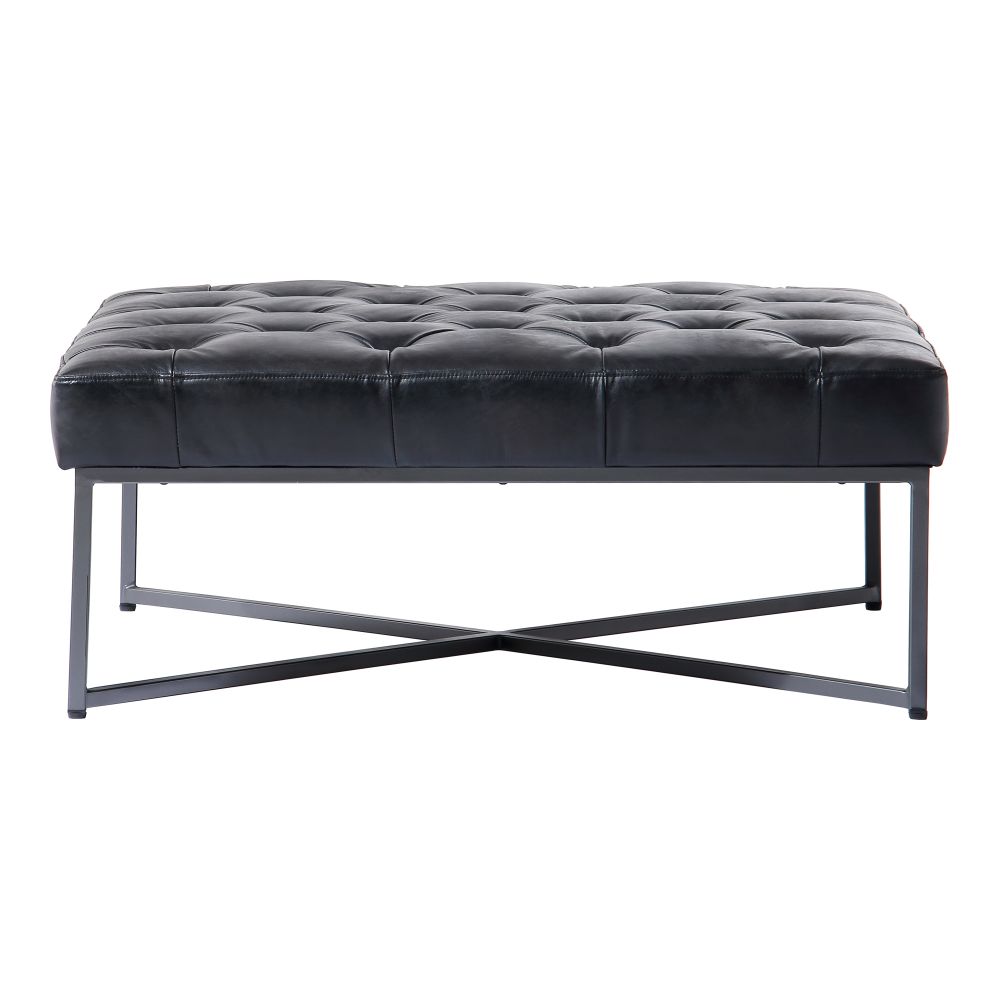 Moes Home Collection QN-1029-02 Thad Ottoman in Black