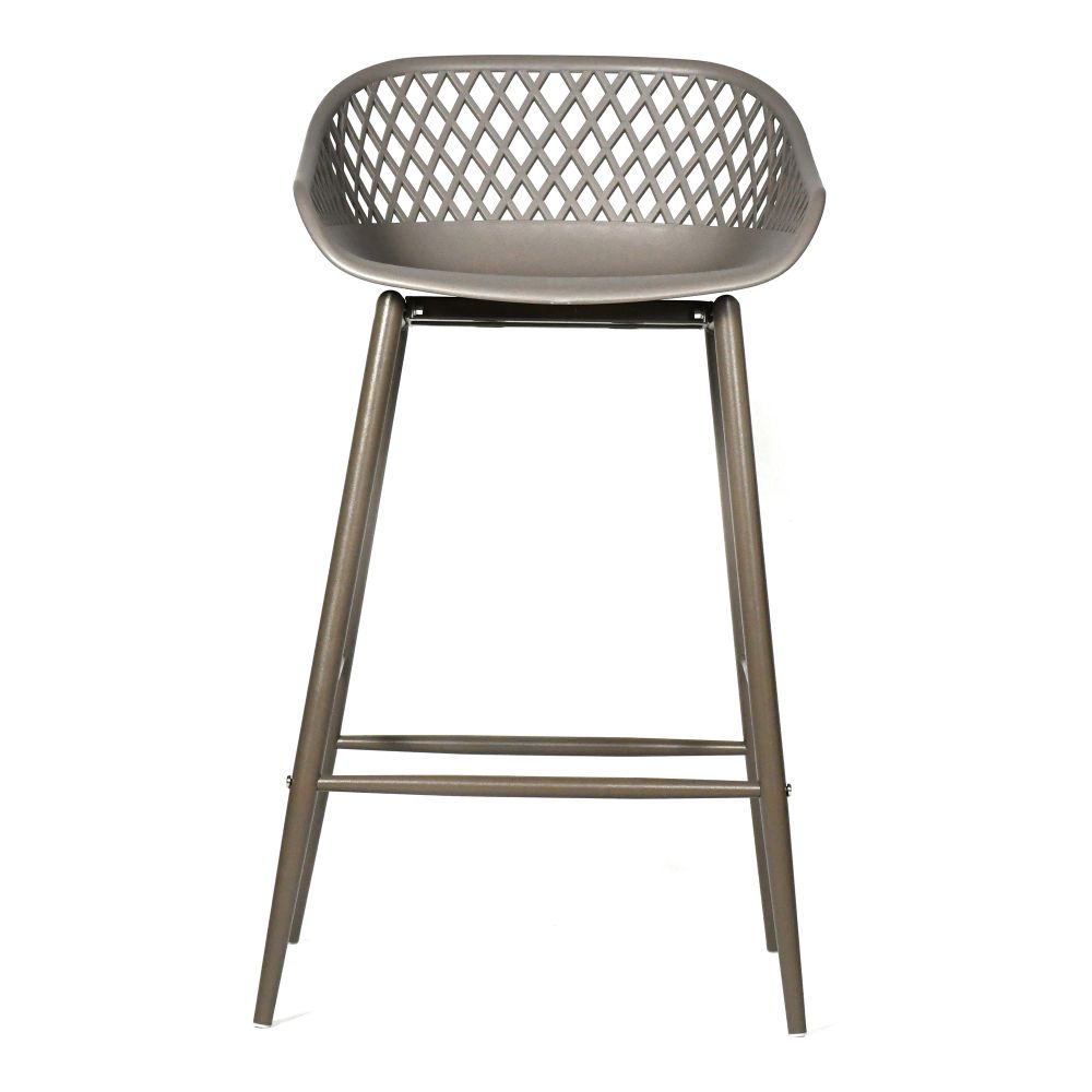 Moes Home Collection QX-1009-15 Piazza Outdoor Counter Stool in Grey