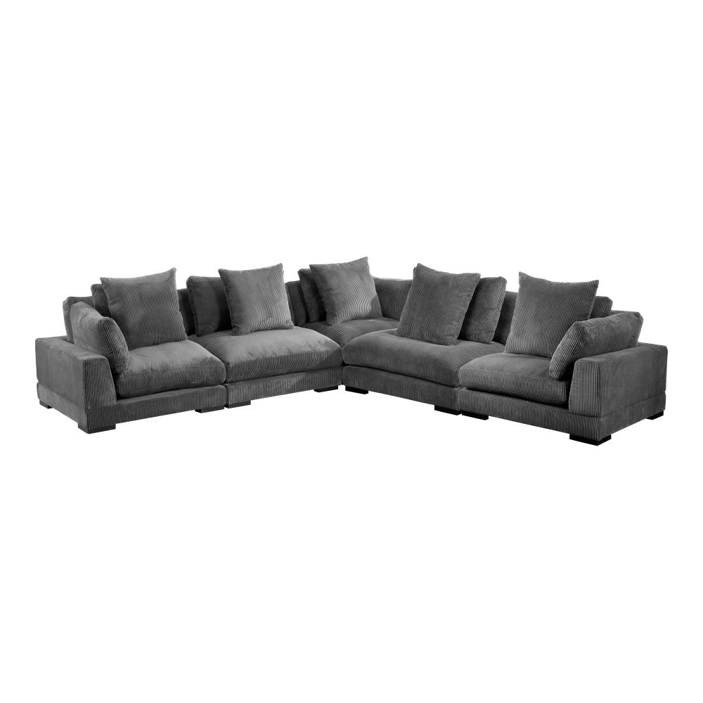 Moes Home Collection UB-1014-25 Tumble Classic L Modular Sectional in Grey