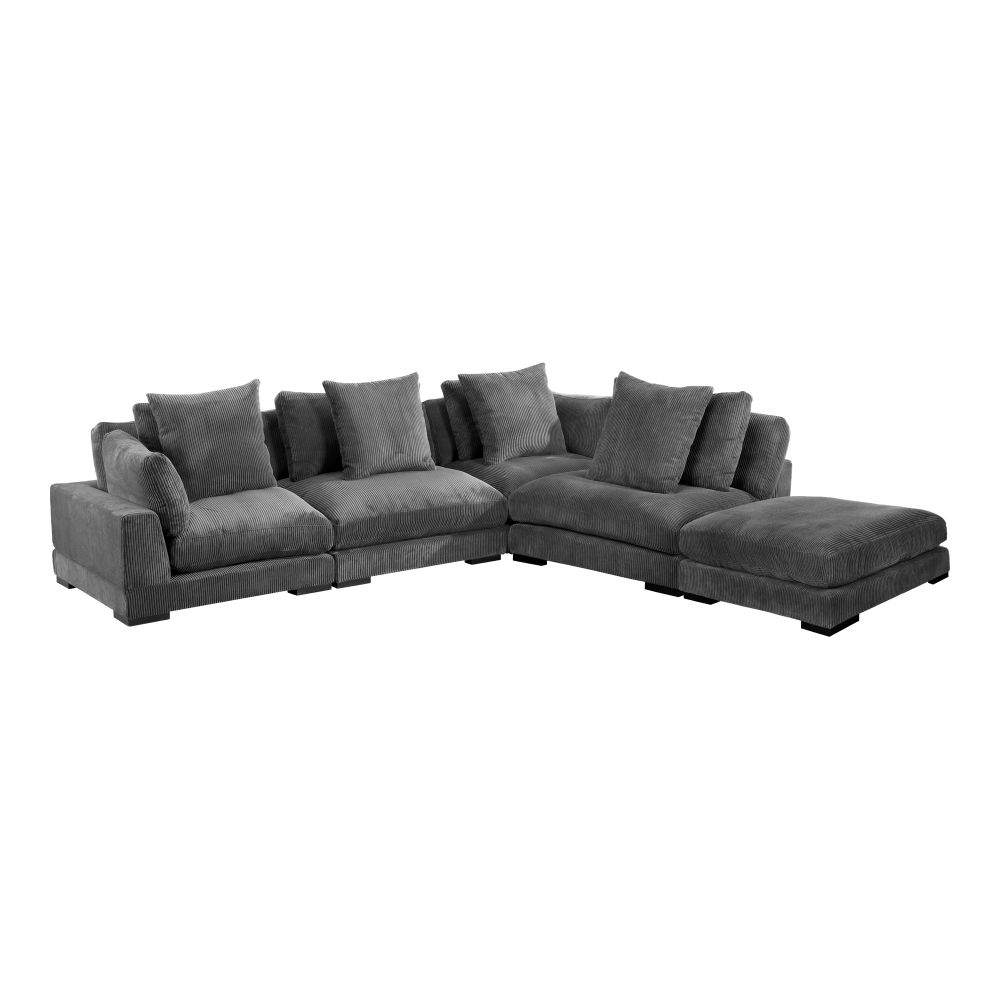Moes Home Collection UB-1015-25 Tumble Dream Modular Sectional in Grey