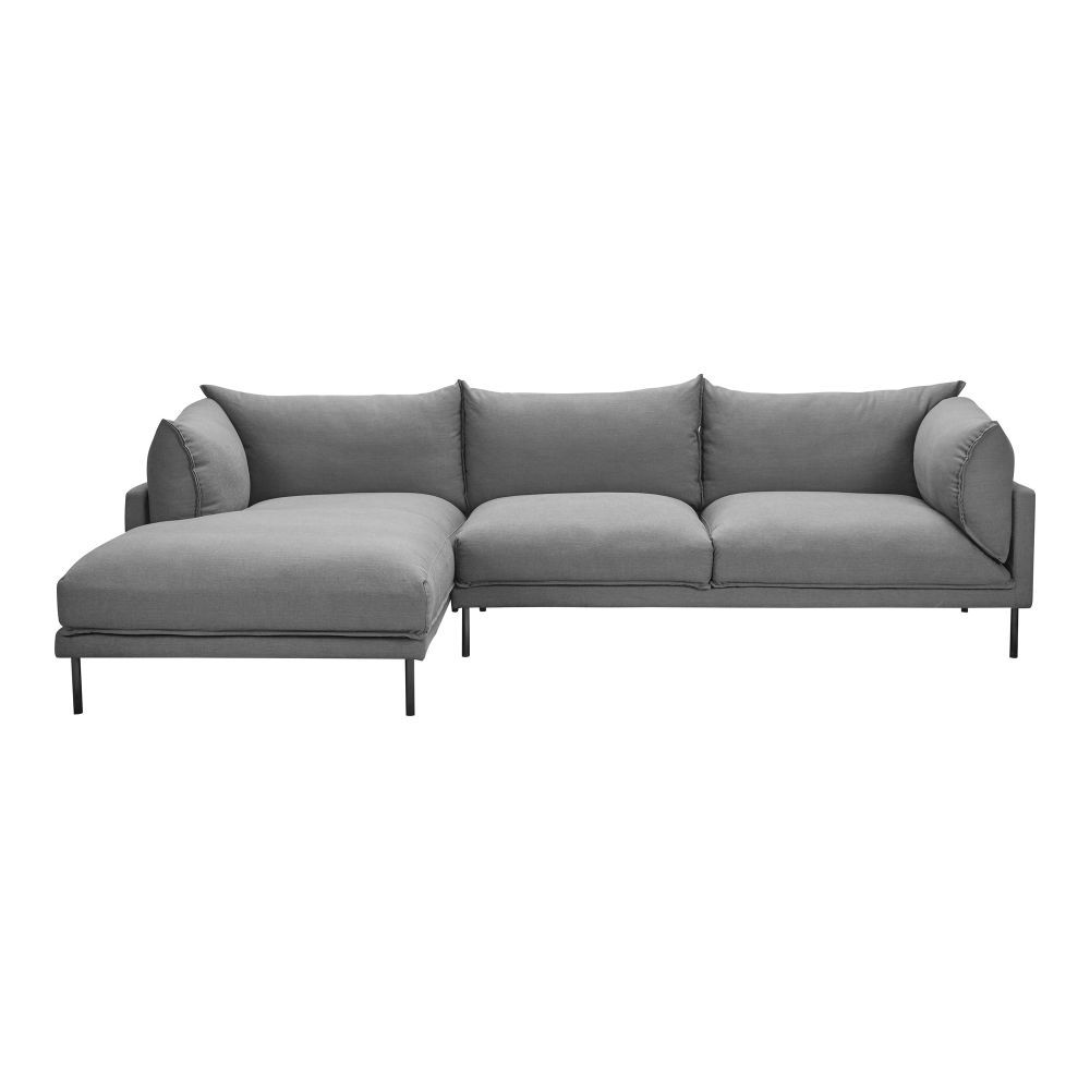 Moes Home Collection UB-1016-07-L Jamara Sectional Left in Grey