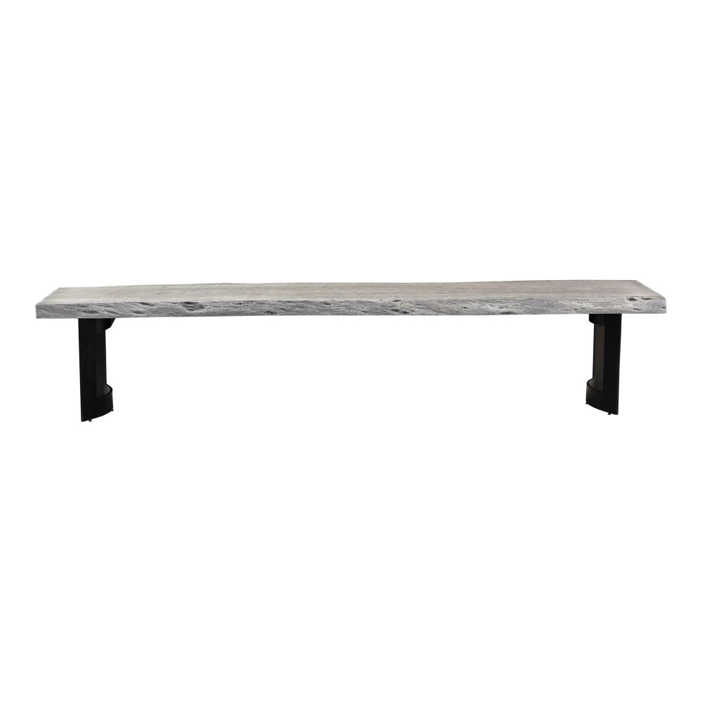 Moes Home Collection VE-1002-29 Bent Weathered Bench Small in Grey