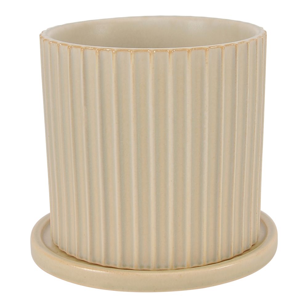 Moes Home Collection VZ-1034-34 Kuhi Small Planter in Beige