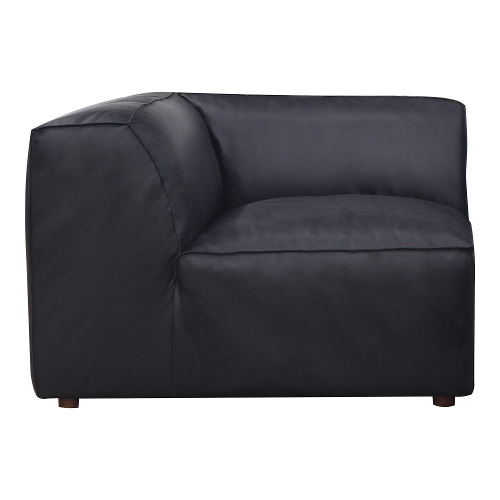 Moes Home Collection XQ-1001-02 Form Corner Chair Vantage in Black Leather