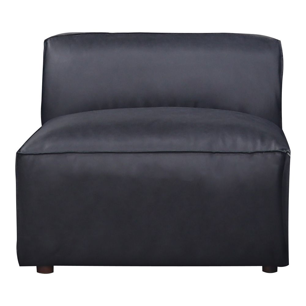 Moes Home Collection XQ-1002-02 Form Slipper Chair Vantage in Black Leather