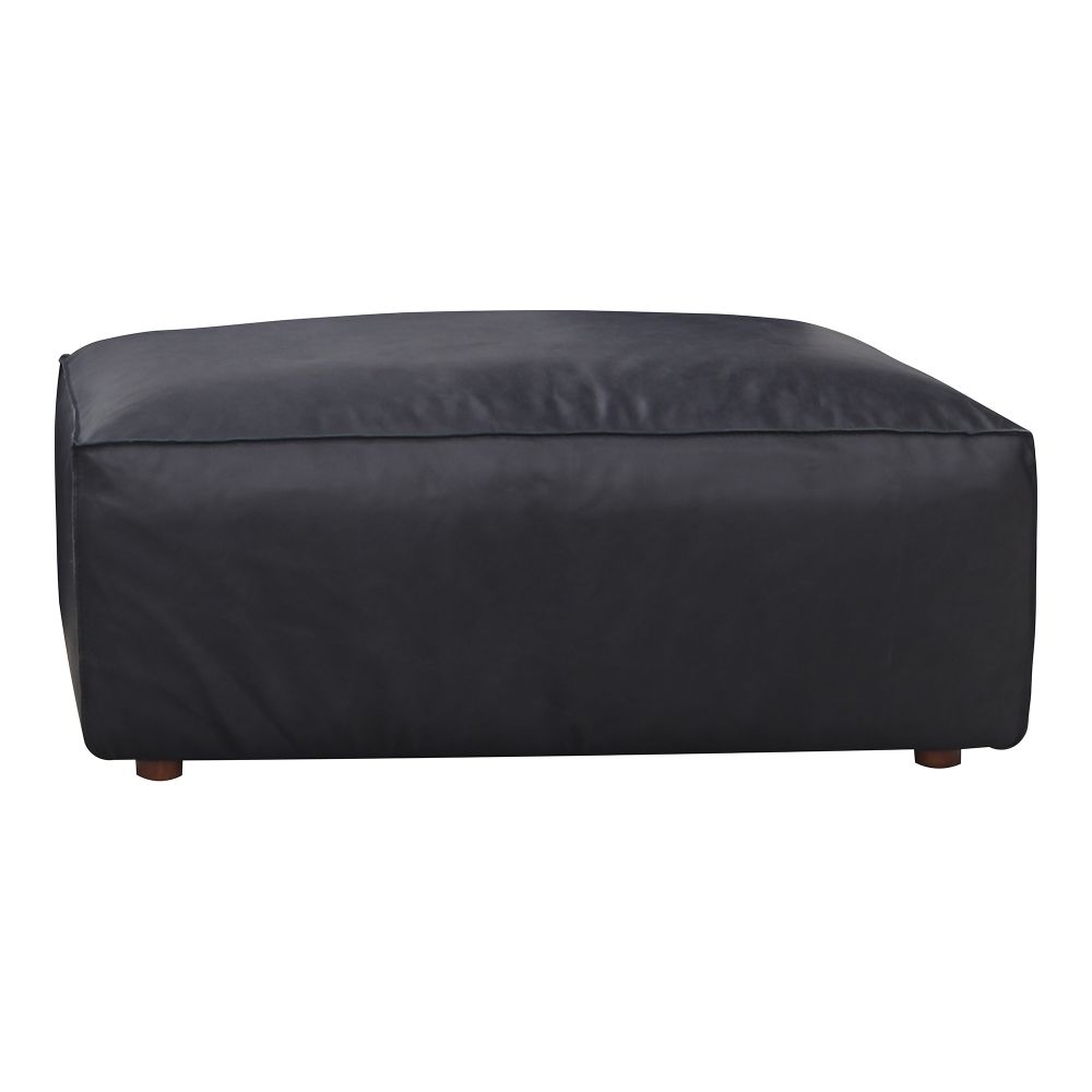 Moes Home Collection XQ-1003-02 Form Ottoman Vantage in Black Leather