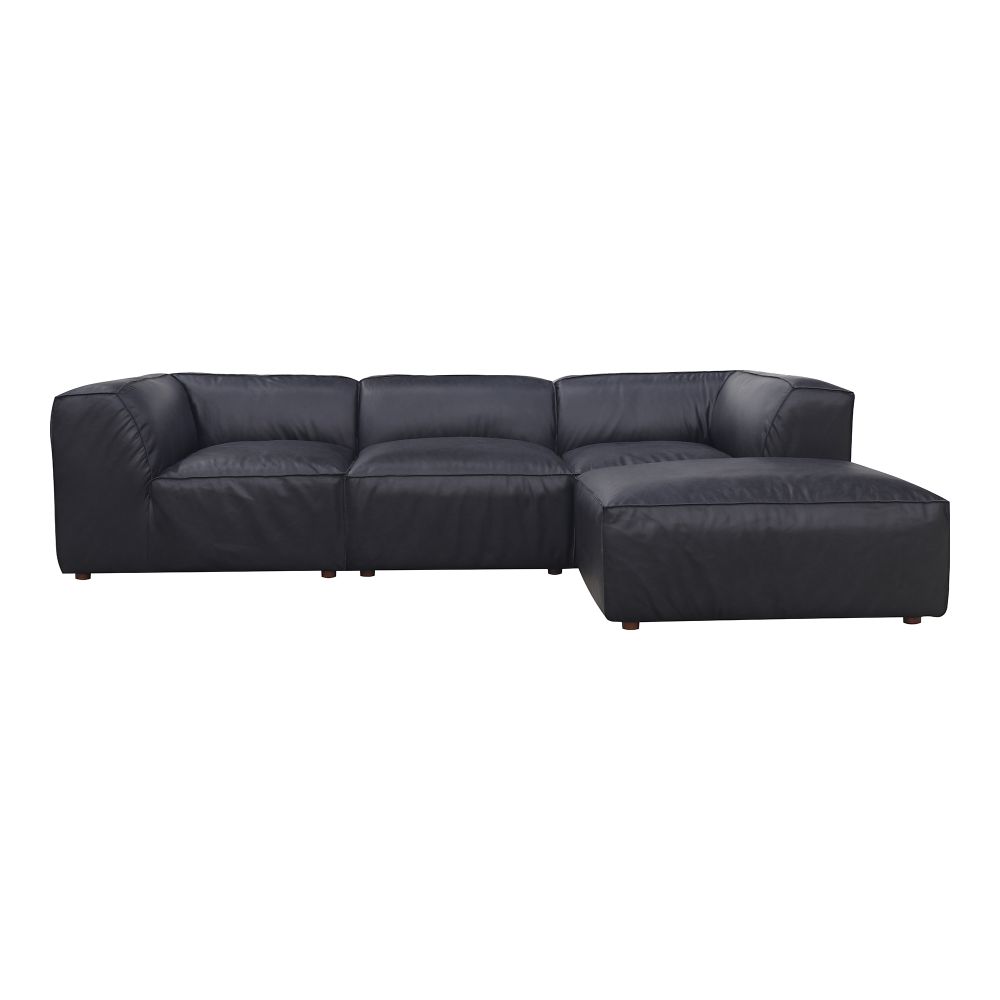 Moes Home Collection XQ-1005-02 Form Lounge Modular Sectional Vantage in Black Leather