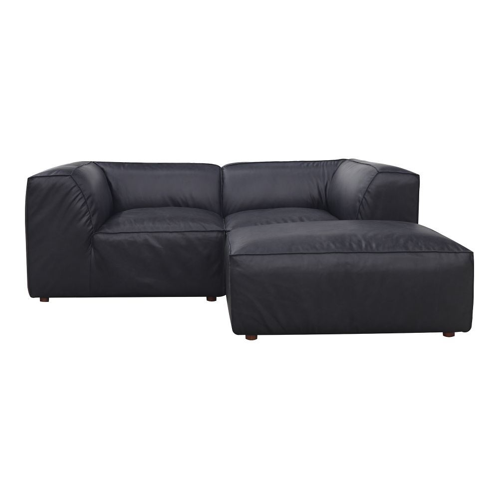 Moes Home Collection XQ-1006-02 Form Nook Modular Sectional Vantage in Black Leather