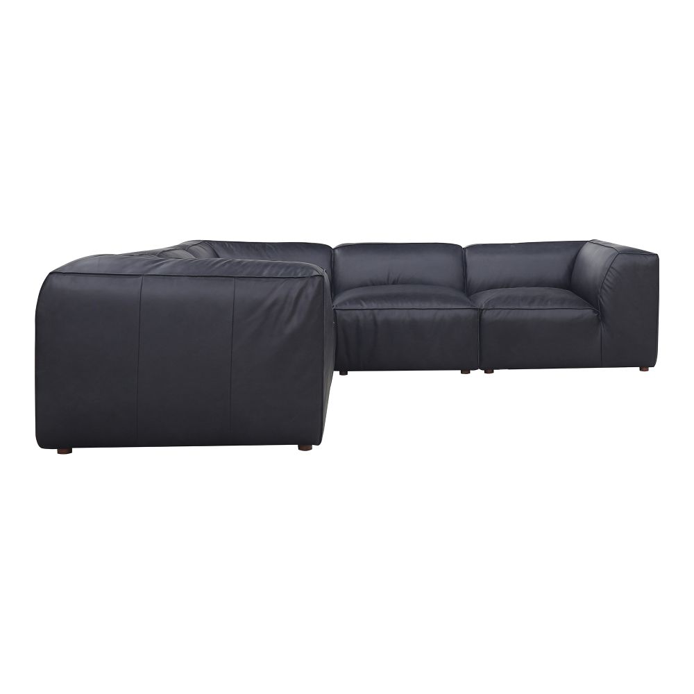 Moes Home Collection XQ-1008-02 Form Dream Modular Sectional Vantage in Black Leather