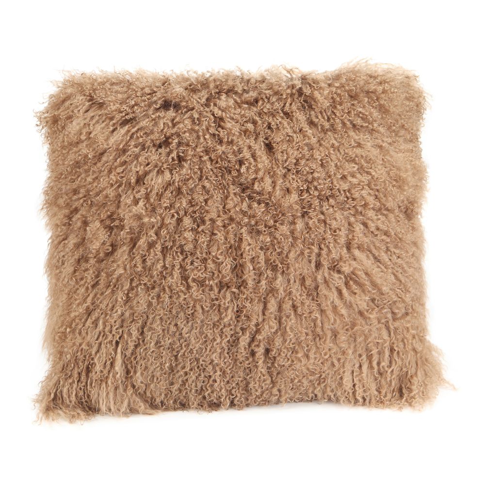 Moes Home Collection XU-1005-24 Lamb Fur Large Pillow in Natural