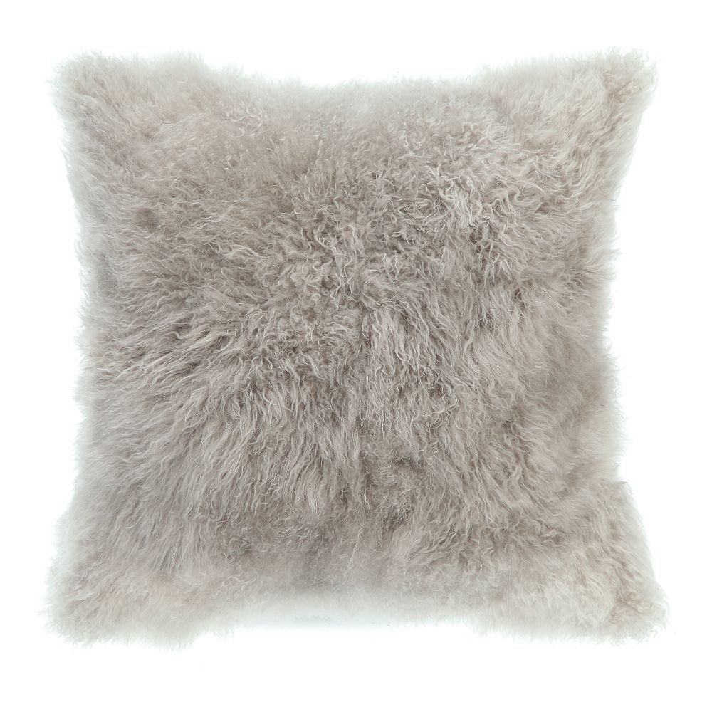 Moes Home Collection XU-1015-29 Cashmere Fur Pillow in Grey