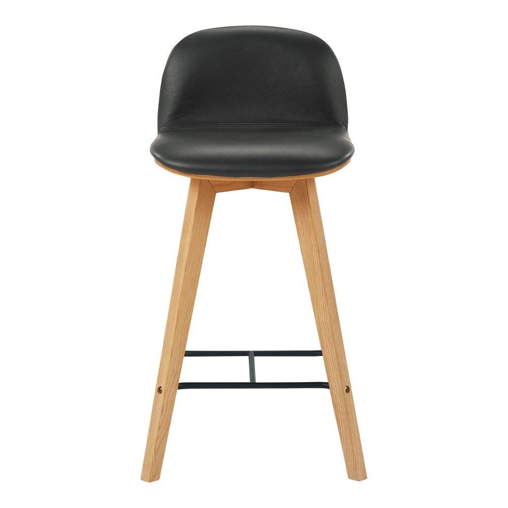 Moes Home Collection YC-1020-02 Napoli Leather Counter Stool in Black