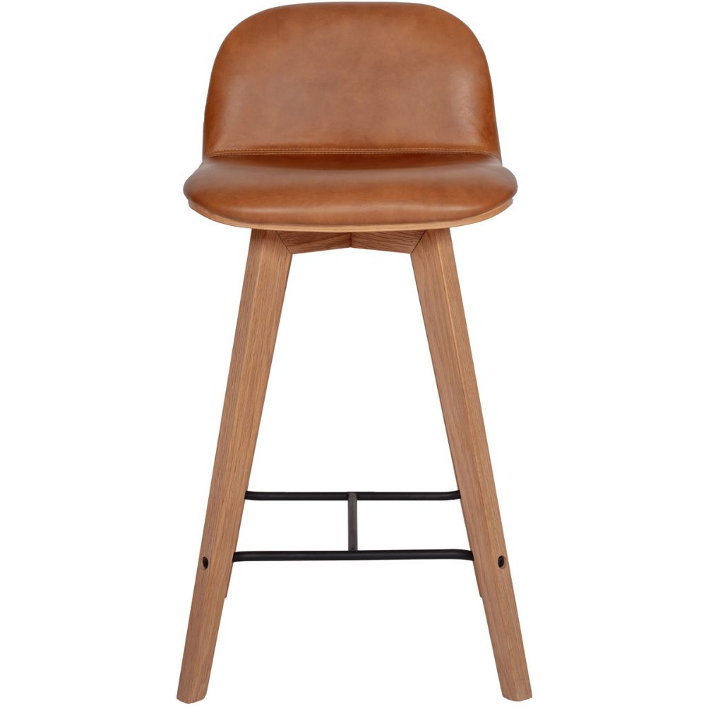 Moes Home Collection YC-1020-40 Napoli Leather Counter Stool in Brown