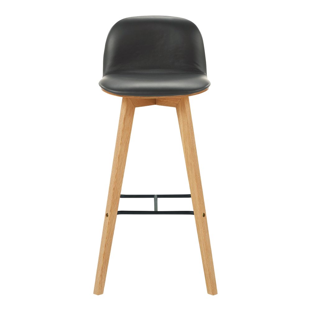 Moes Home Collection YC-1022-02 Napoli Leather Barstool in Black