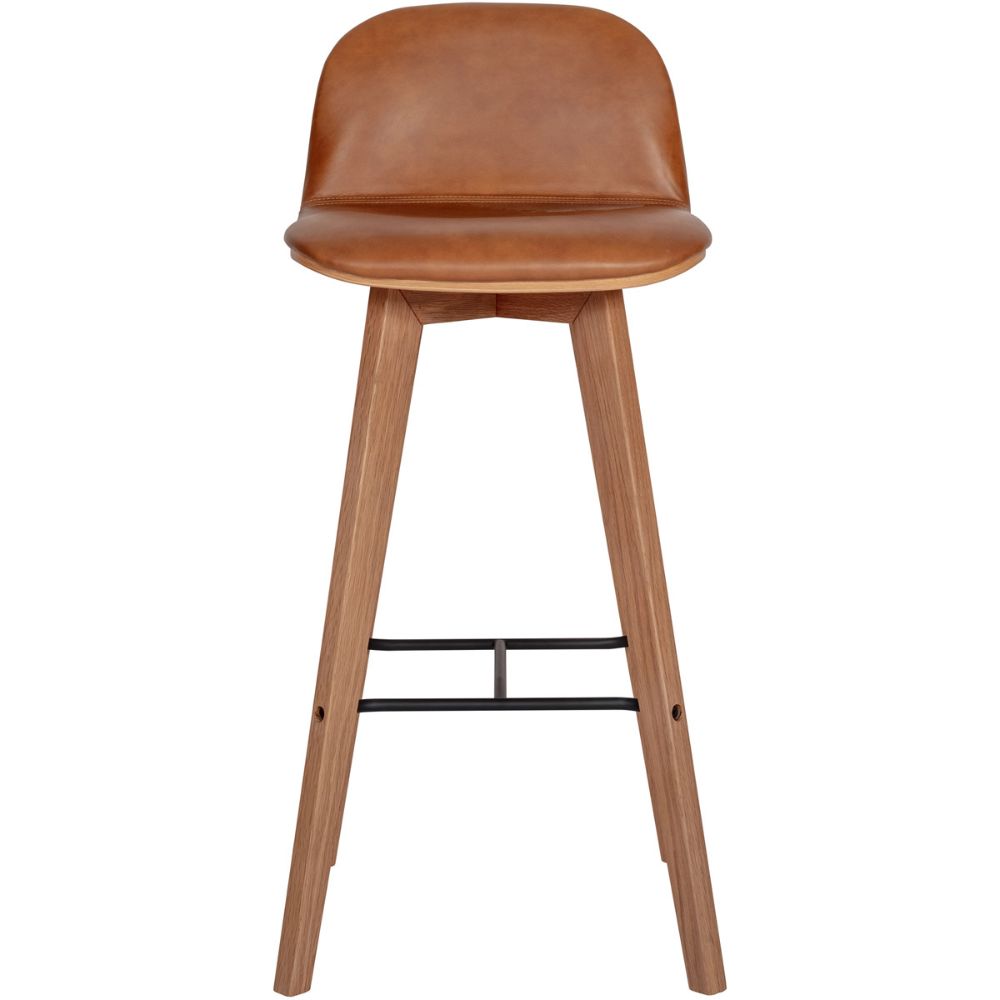 Moes Home Collection YC-1022-40 Napoli Leather Barstool in Brown