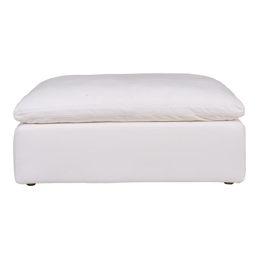 Moes Home Collection YJ-1002-05 Clay Livesmart Fabric Ottoman in White
