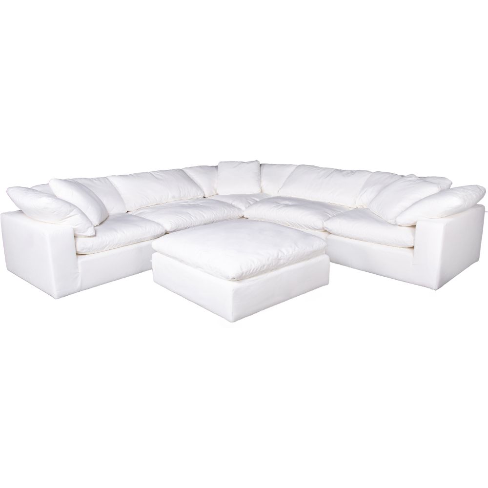 Moes Home Collection YJ-1003-05 Clay Livesmart Fabric Modular Sectional in White
