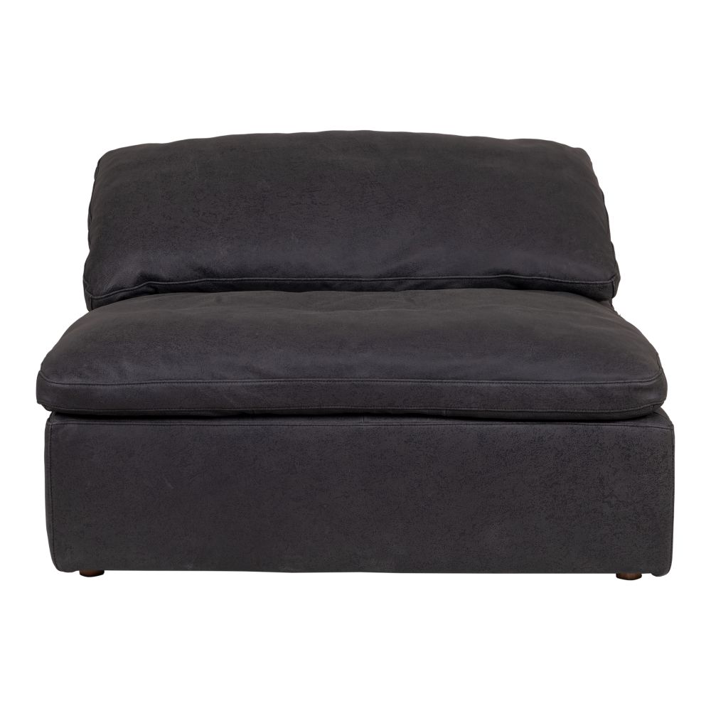 Moes Home Collection YJ-1005-02 Clay Nubuck Leather Slipper Chair in Black