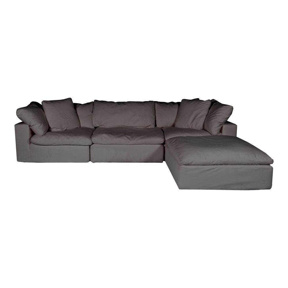 Moes Home Collection YJ-1008-29 Clay Lounge Livesmart Fabric Modular Sectional in Grey
