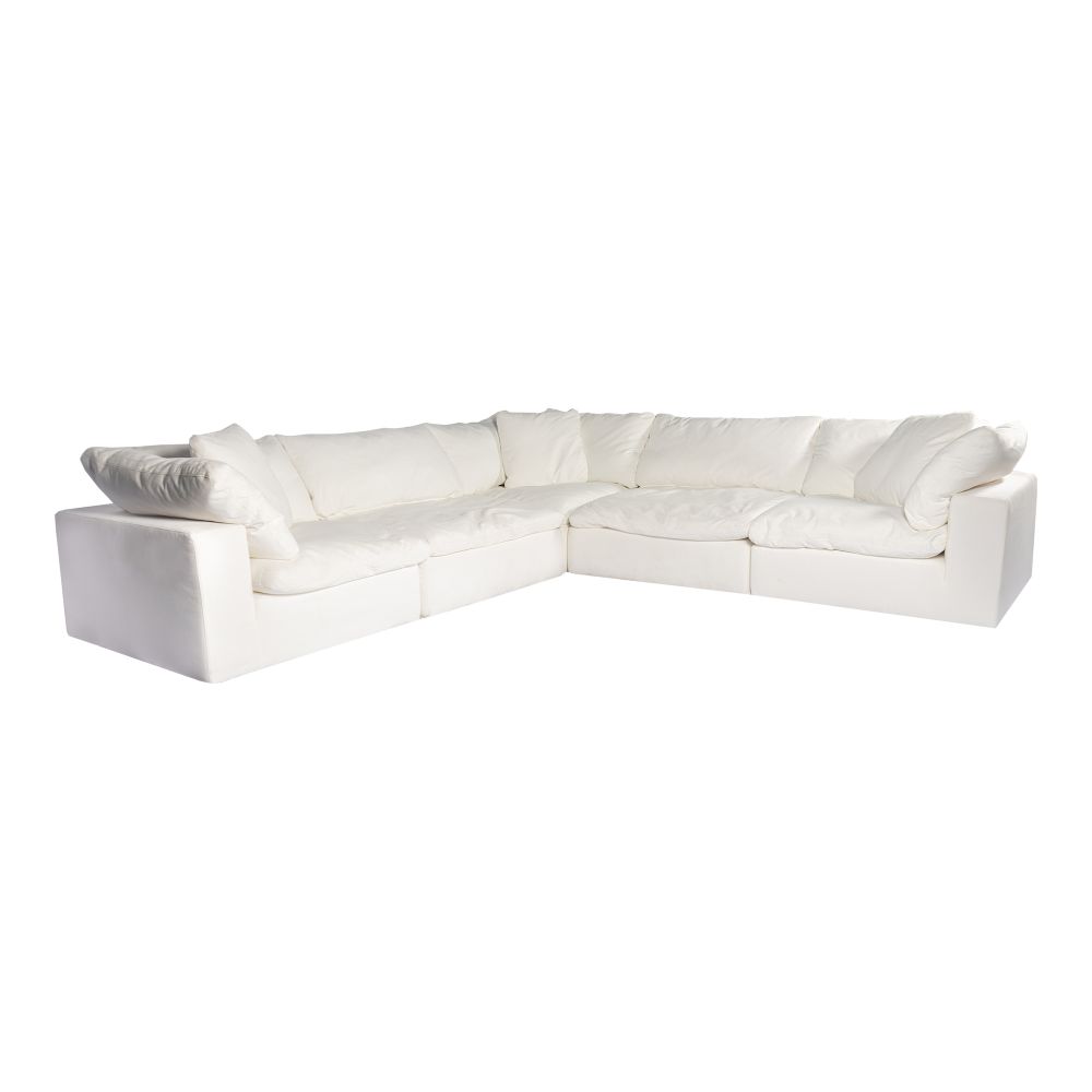 Moes Home Collection YJ-1010-05 Clay Classic L Livesmart Fabric Modular Sectional in White