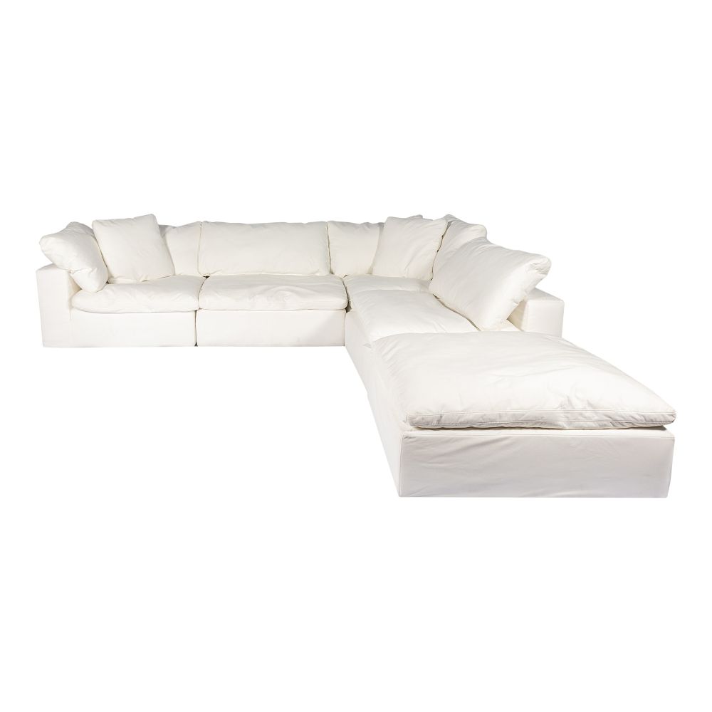Moes Home Collection YJ-1011-05 Clay Dream Livesmart Fabric Modular Sectional in White