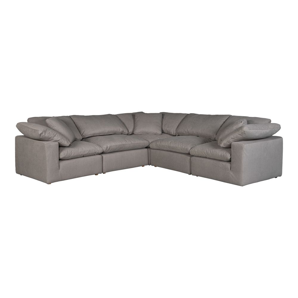Moes Home Collection YJ-1017-29 Terra Condo Classic L Modular Sectional Livesmart Fabric in Grey