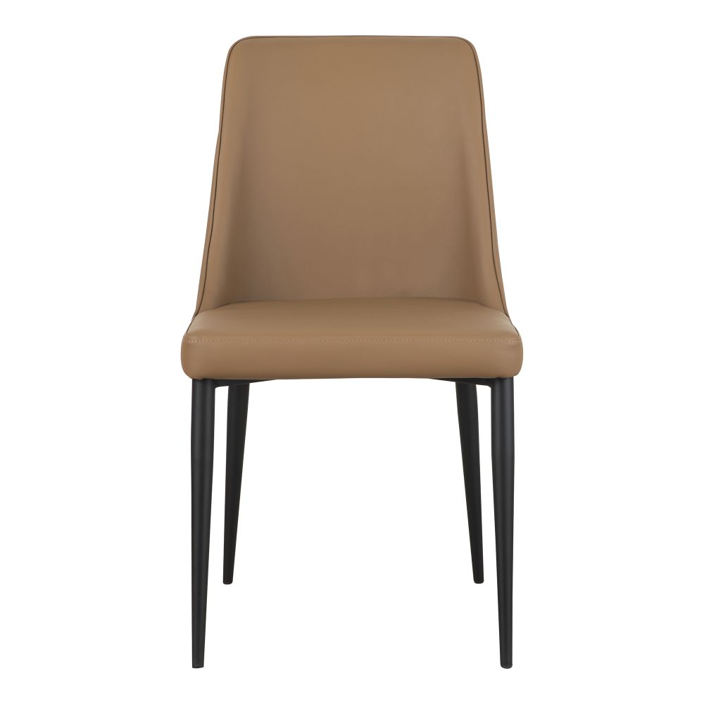 Moes Home Collection YM-1006-40 Lula Cool Vegan Leather Dining Chair in Brown