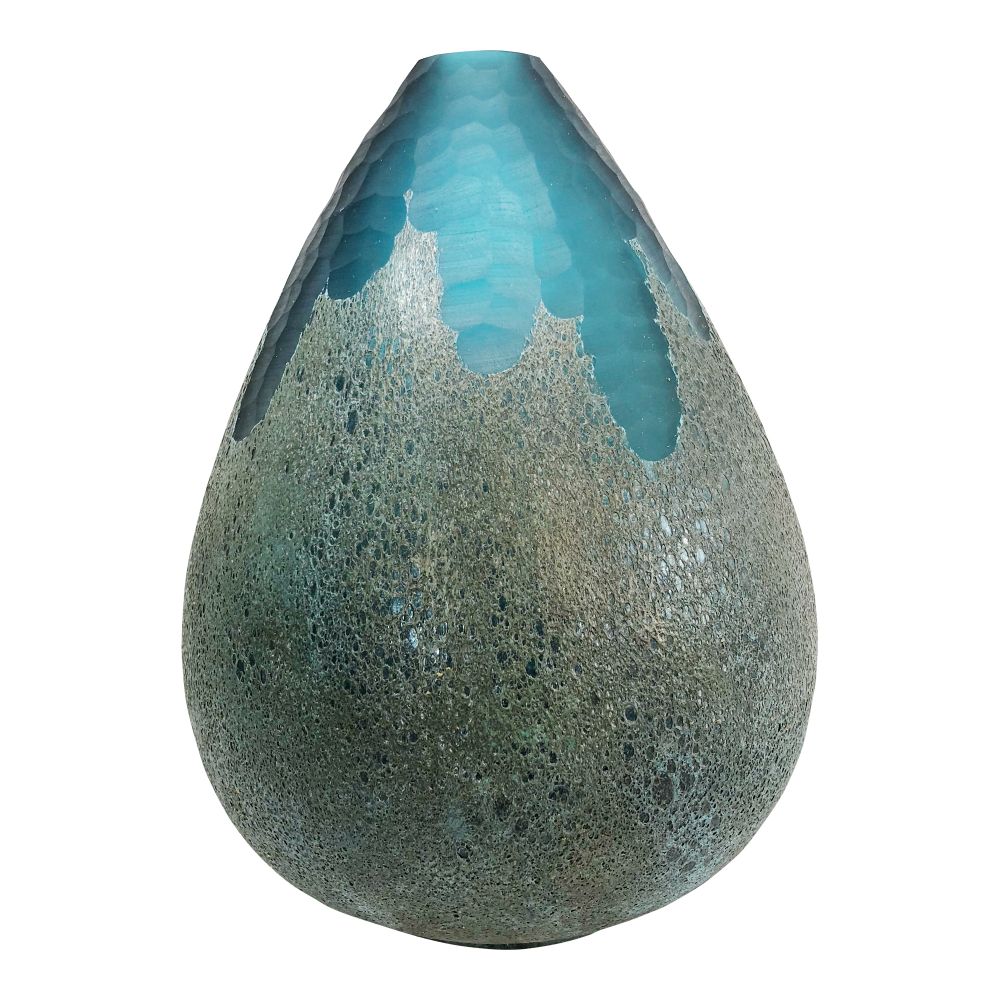 Moes Home Collection YU-1020-28 Droplette Vase in Blue