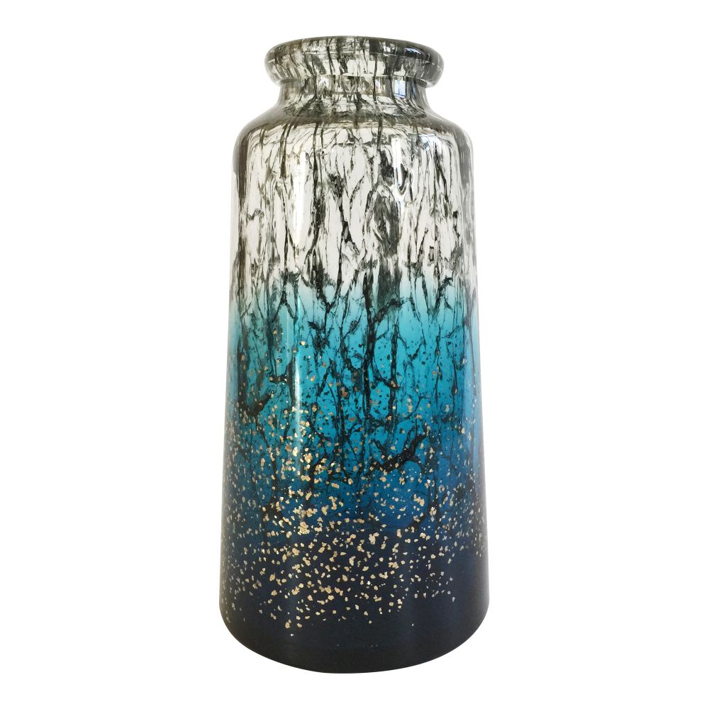Moes Home Collection YU-1023-26 Beaufort Vase in Blue
