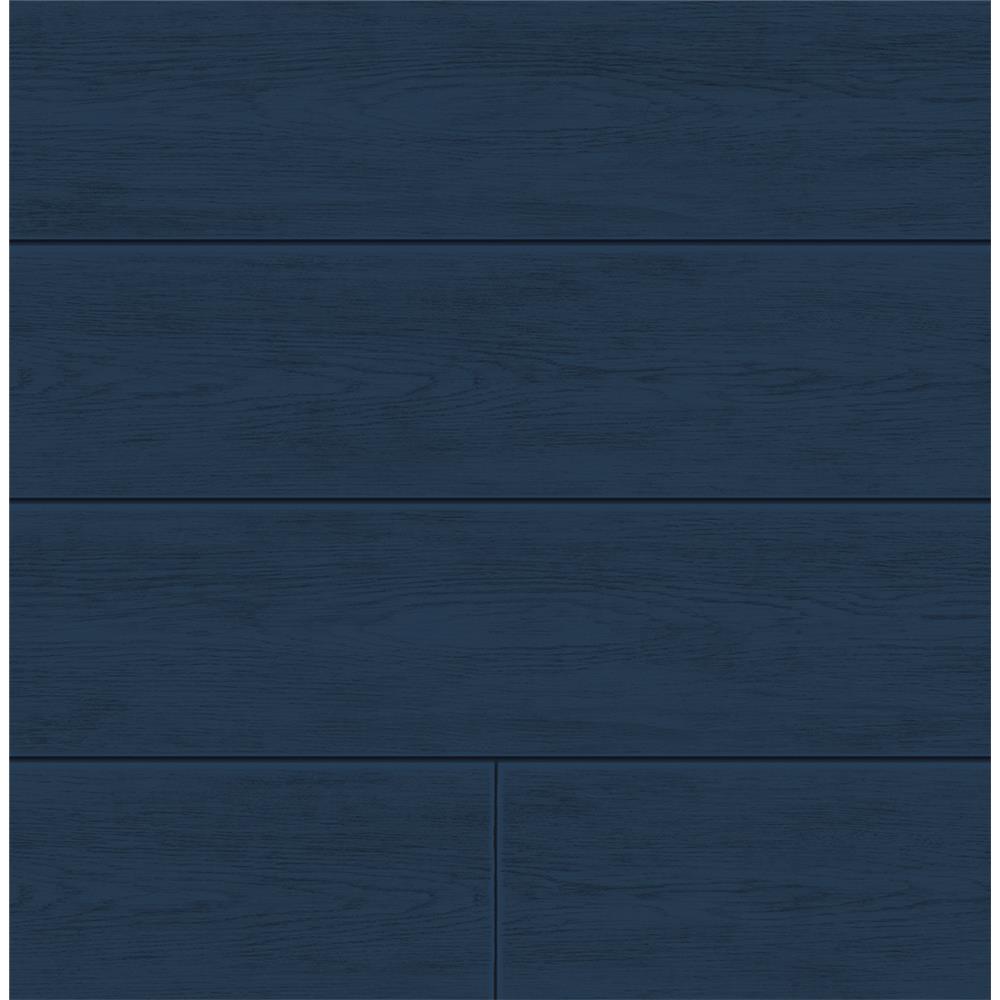 NextWall AX10902 Sidewall Peel & Stick Wallpaper in Coastal Blue Shiplap