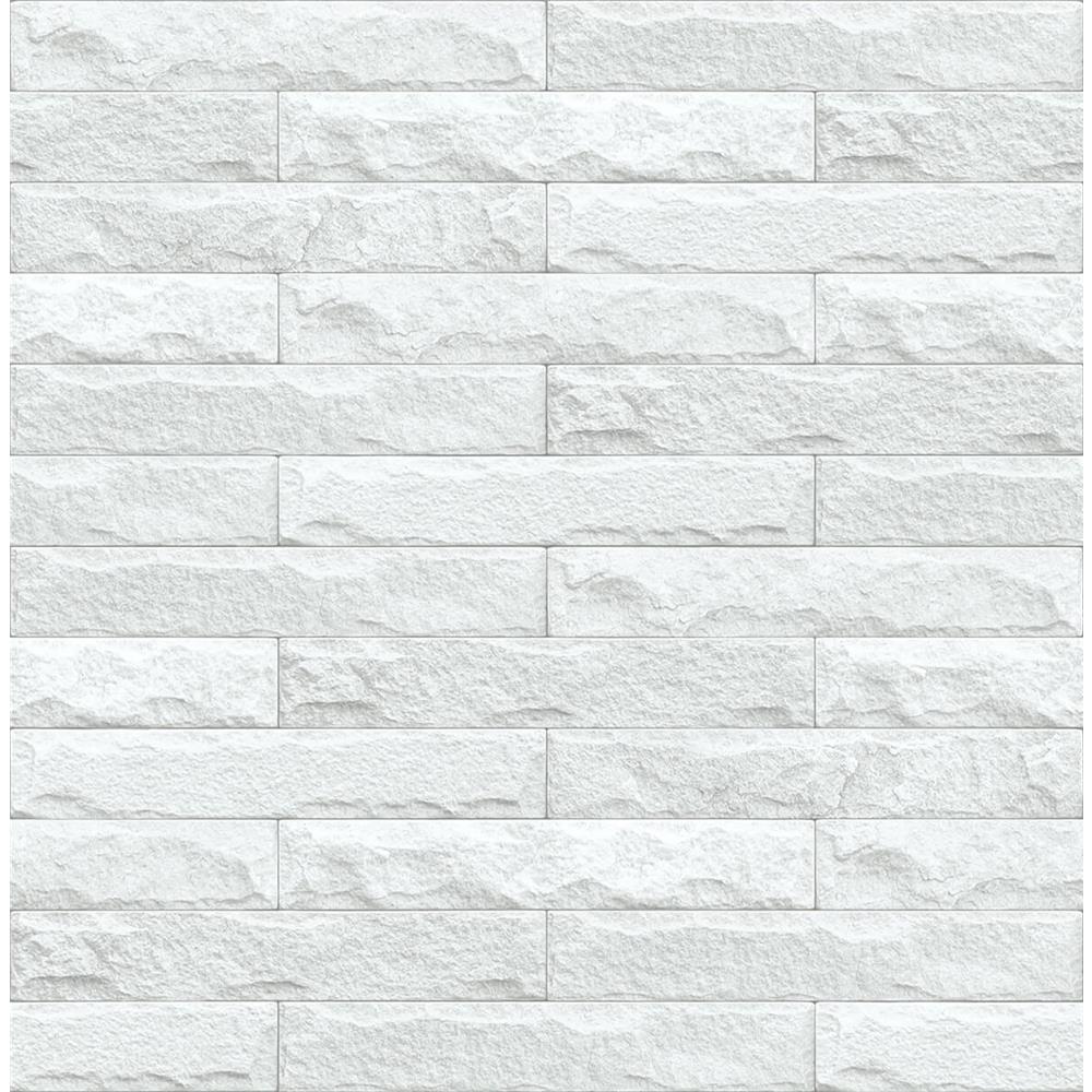 NextWall NW34400 Sidewall Peel & Stick Wallpaper in Limestone Brick