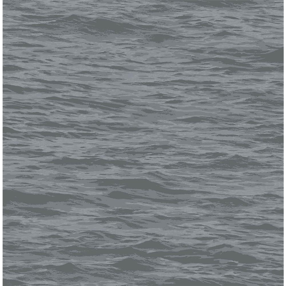 NextWall NW35908 Sidewall Serene Sea Peel & Stick Wallpaper in Cove Gray