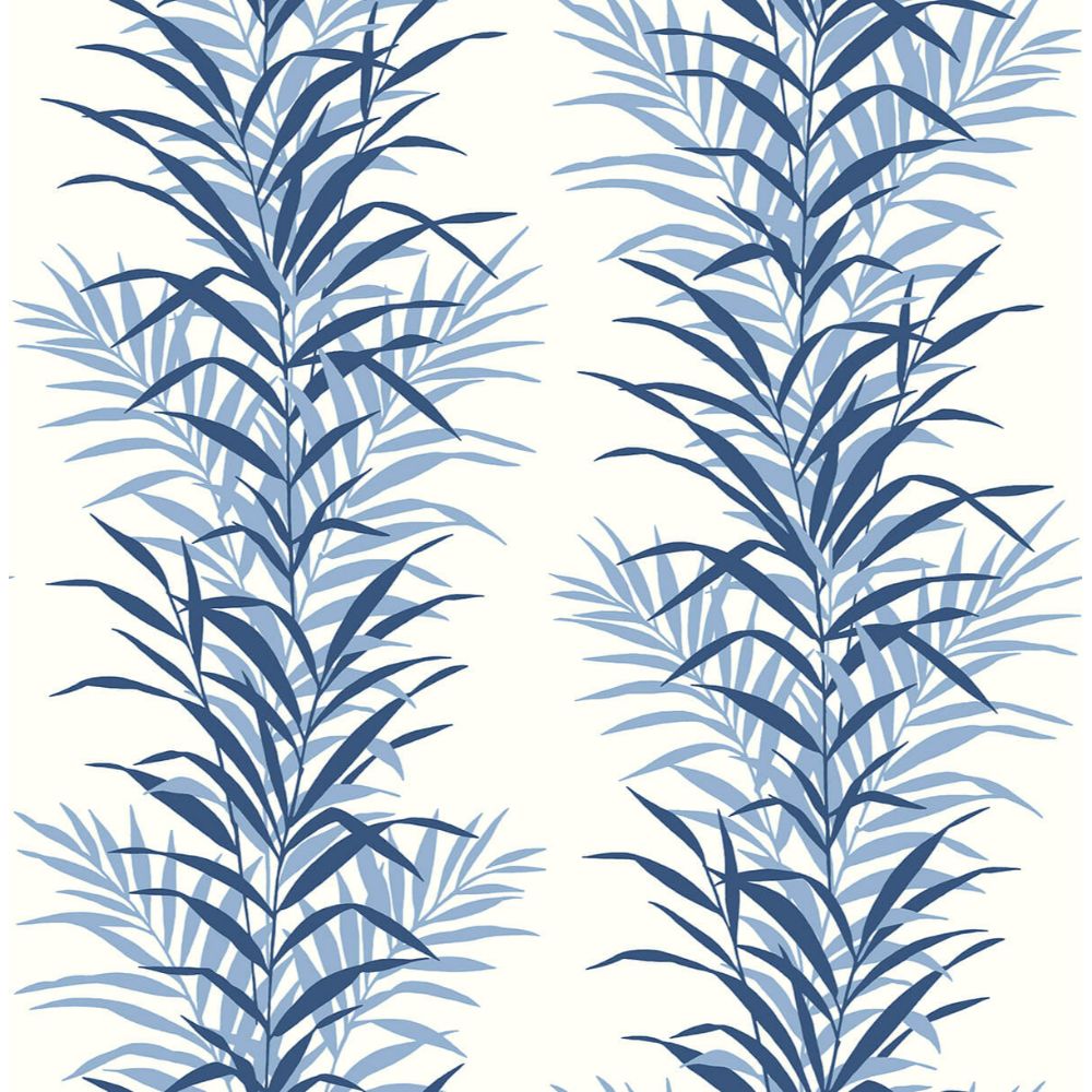 NextWall NW39102 Leaf Stripe Wallpaper in Carolina Blue