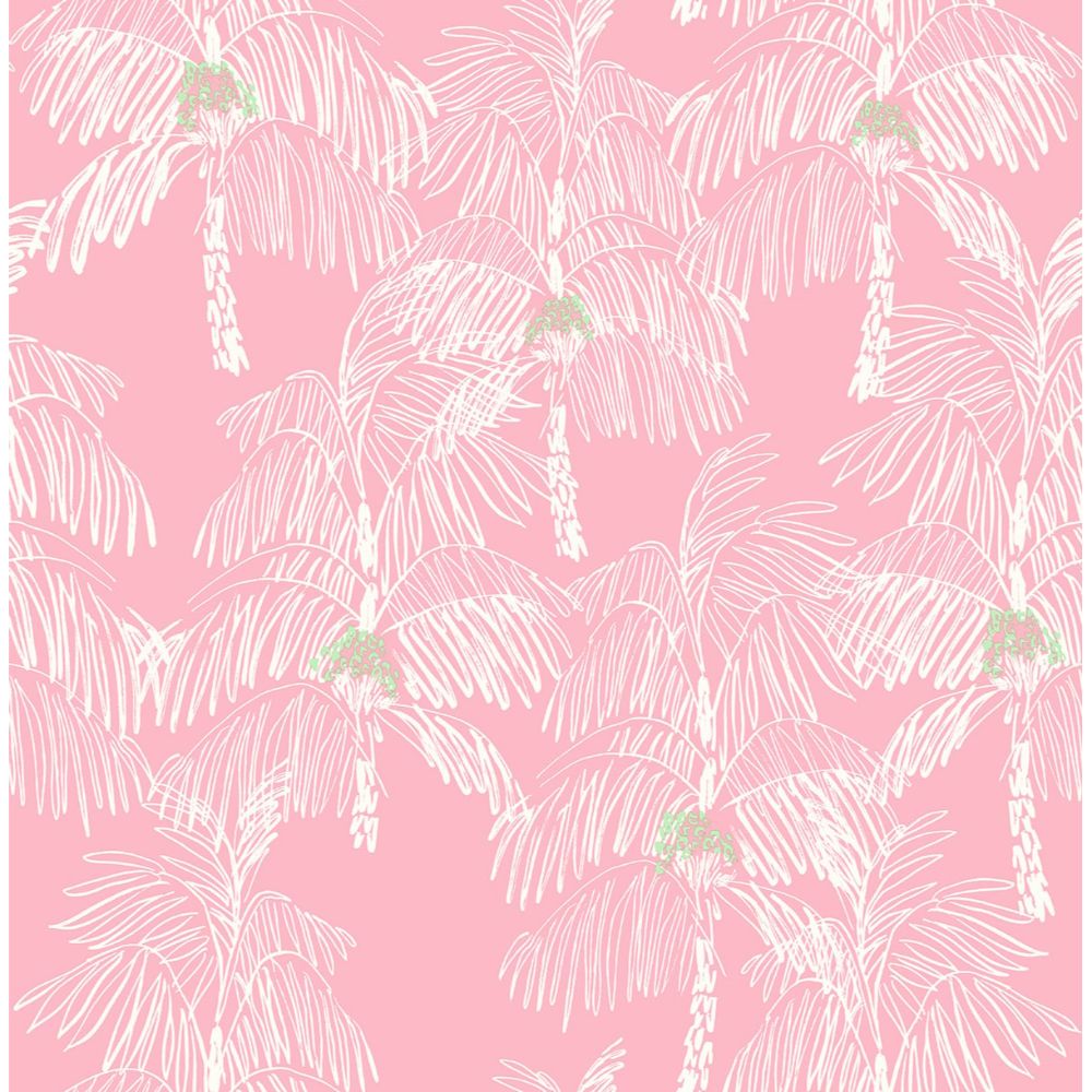 NextWall NW40001 Palm Beach Wallpaper in Flamingo