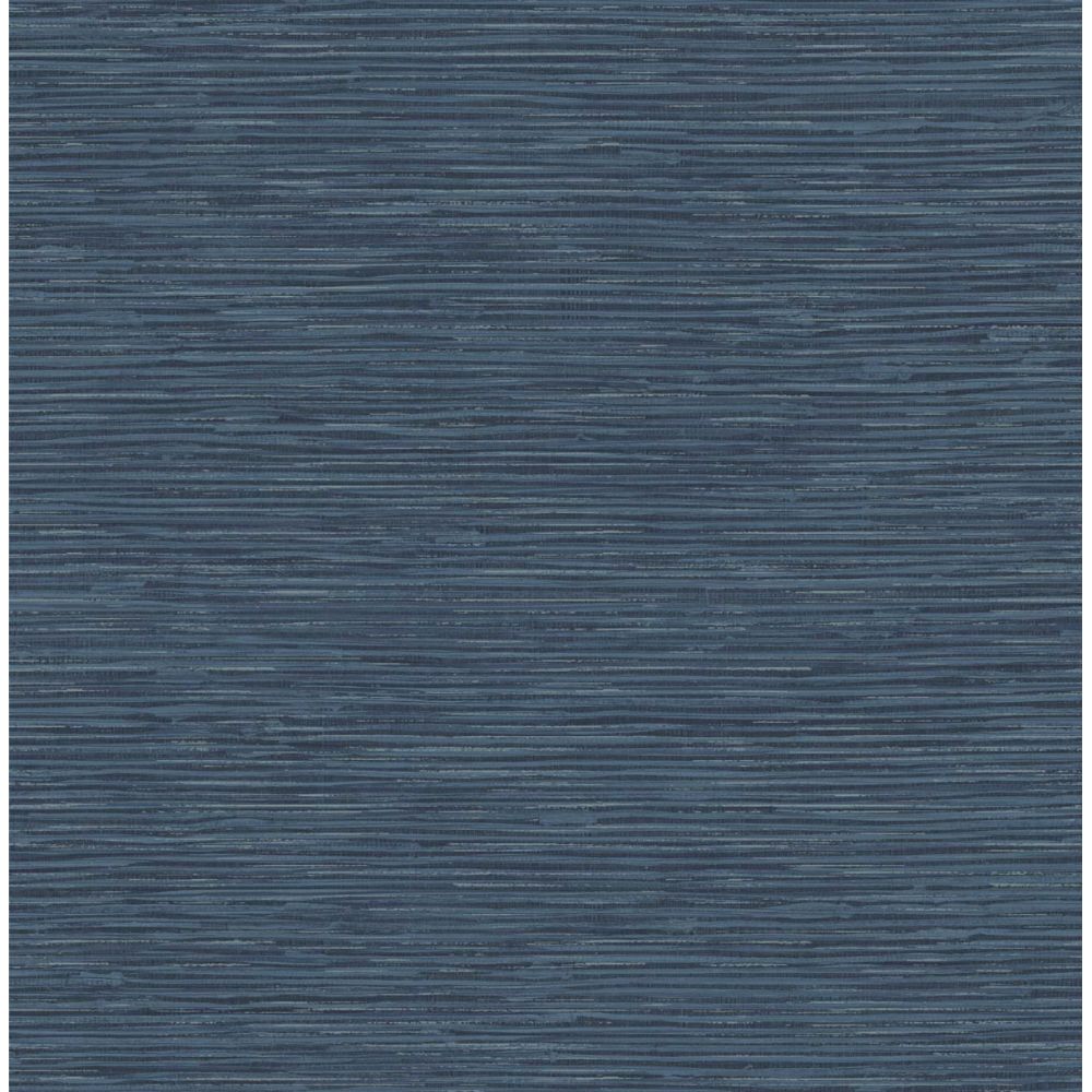 NextWall NW44702 Cyrus Faux Grasscloth Wallpaper in Blue