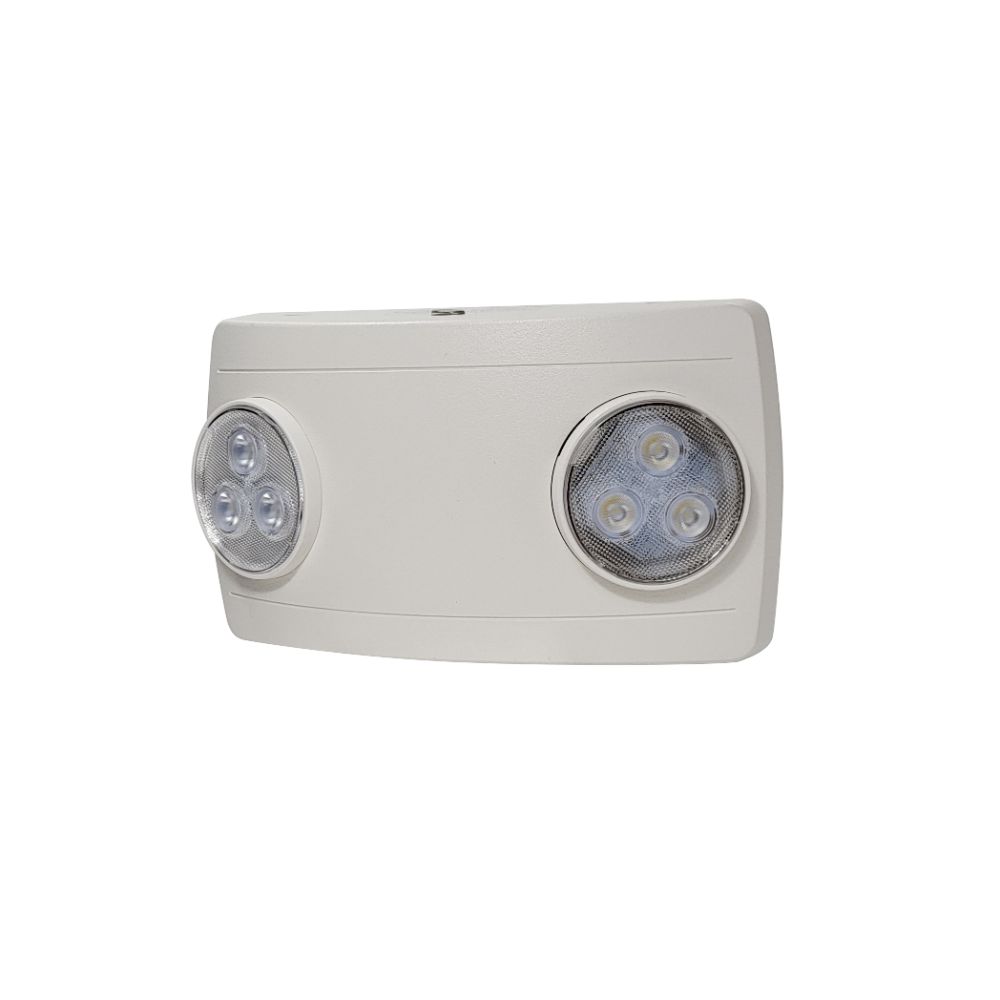 Nora Lighting NE-612LEDHORCW Compact Dual Head LED Emergency Light with 2W Remote Capability Manual Test 120 / 277V White