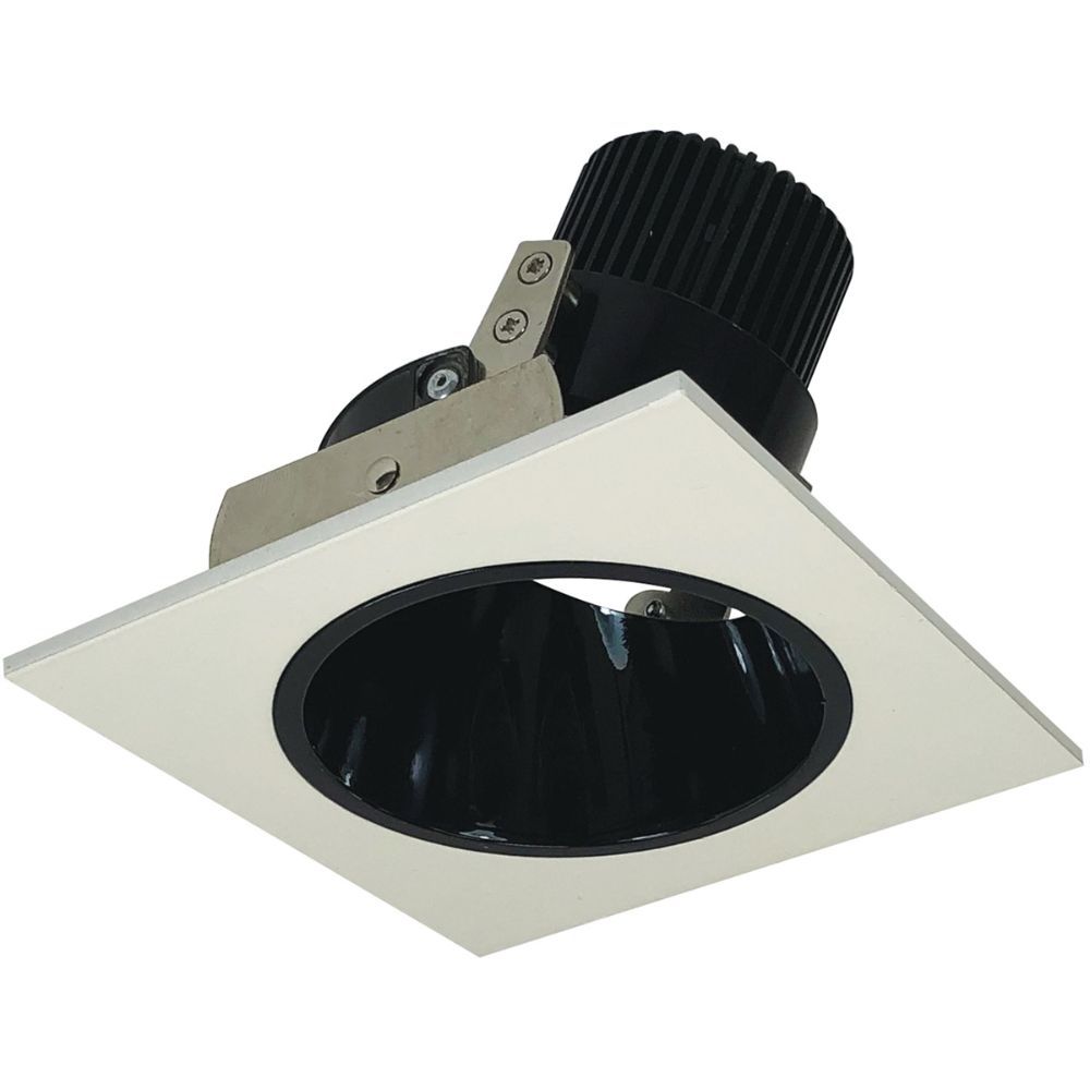 Nora Lighting  Nio-4sd40xbw/hl 4" Iolite Led Square Adjustable Reflector With Round Aperture, 1500lm/2000lm (varies By Housing), 4000k, Black Reflector / White Flange